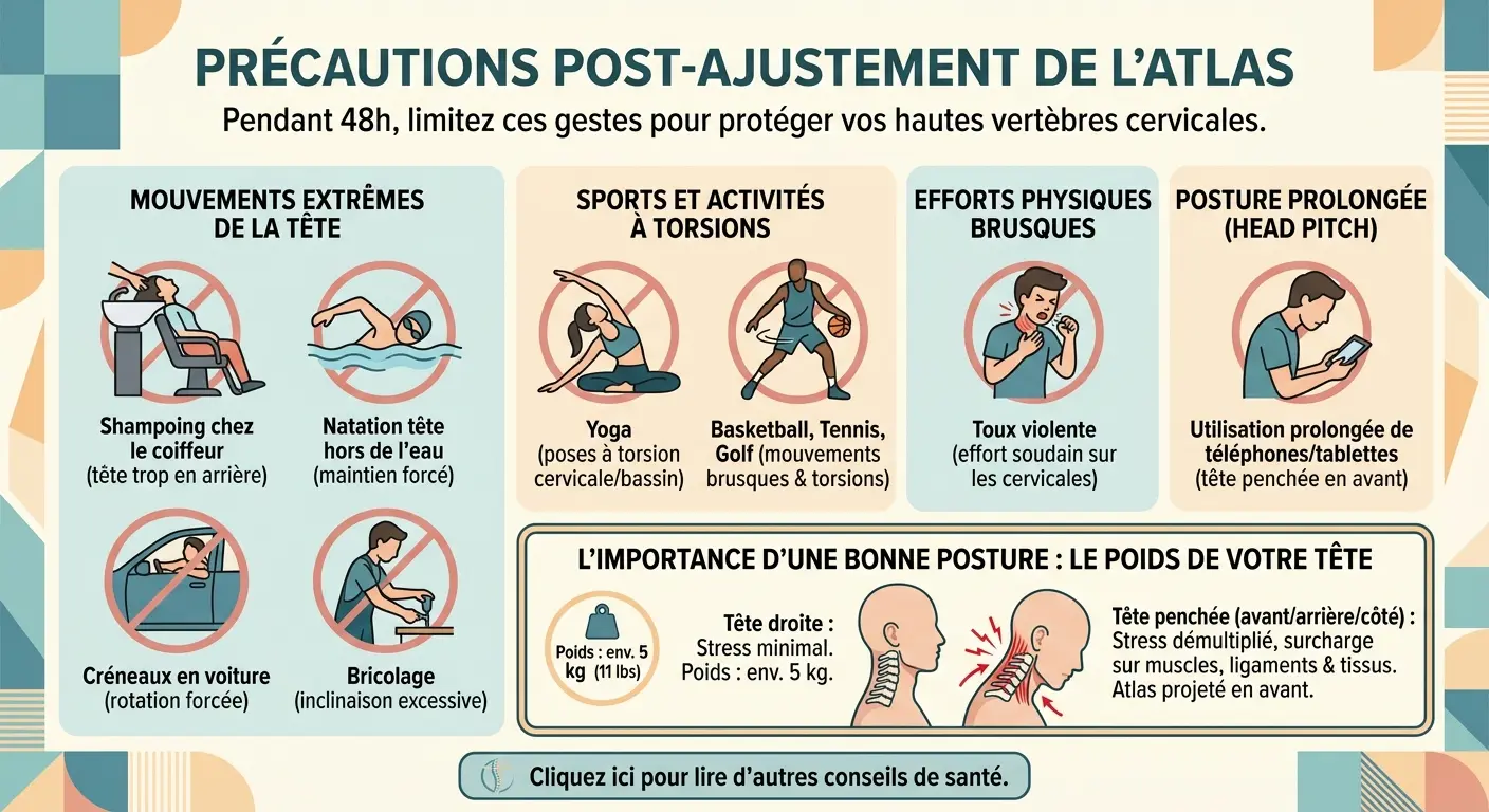 Précautions à prendre après un travail des hautes vertèbres cervicales